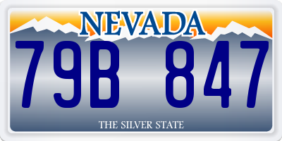 NV license plate 79B847