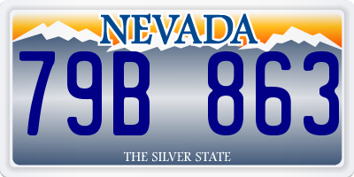 NV license plate 79B863