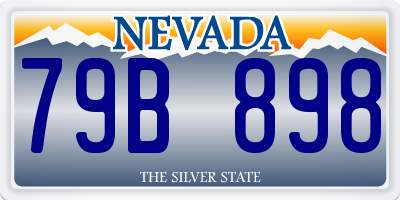 NV license plate 79B898