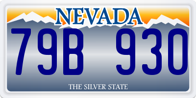 NV license plate 79B930