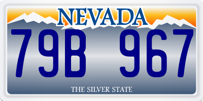 NV license plate 79B967