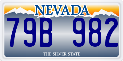 NV license plate 79B982