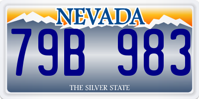 NV license plate 79B983