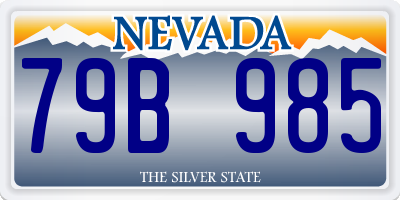 NV license plate 79B985
