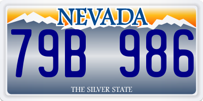 NV license plate 79B986