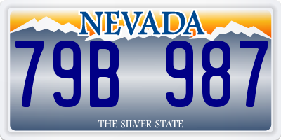 NV license plate 79B987