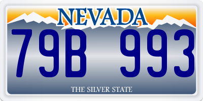 NV license plate 79B993