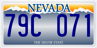 NV license plate 79C071