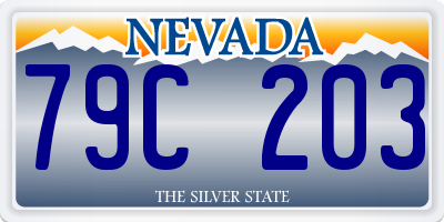 NV license plate 79C203