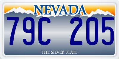 NV license plate 79C205