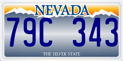 NV license plate 79C343