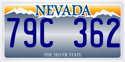 NV license plate 79C362