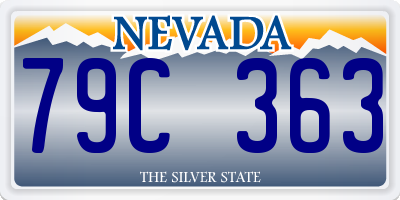 NV license plate 79C363