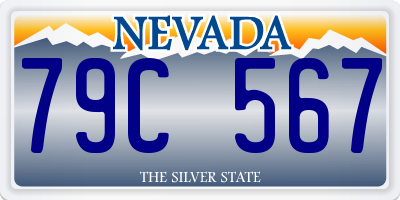 NV license plate 79C567