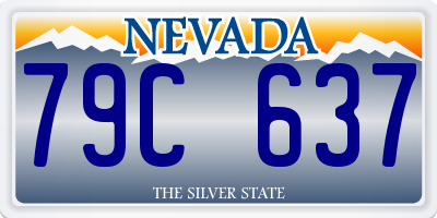 NV license plate 79C637