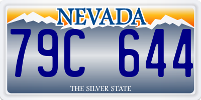 NV license plate 79C644