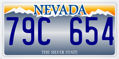 NV license plate 79C654