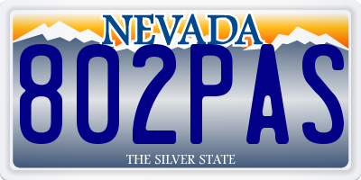 NV license plate 802PAS