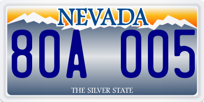NV license plate 80A005