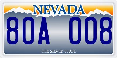 NV license plate 80A008