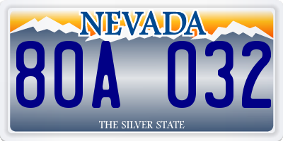 NV license plate 80A032
