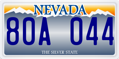 NV license plate 80A044