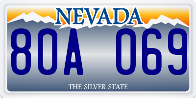 NV license plate 80A069