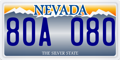 NV license plate 80A080
