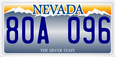 NV license plate 80A096