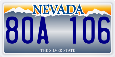 NV license plate 80A106