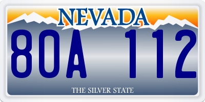 NV license plate 80A112
