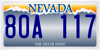 NV license plate 80A117