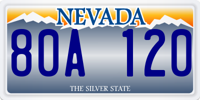 NV license plate 80A120