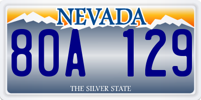 NV license plate 80A129