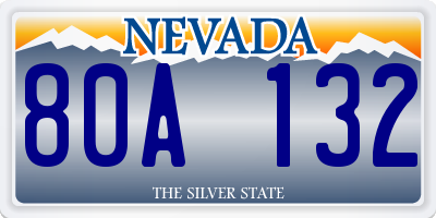 NV license plate 80A132