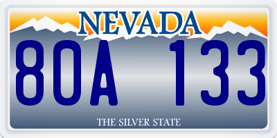 NV license plate 80A133