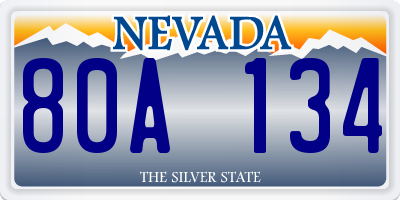 NV license plate 80A134