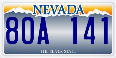 NV license plate 80A141