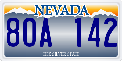 NV license plate 80A142