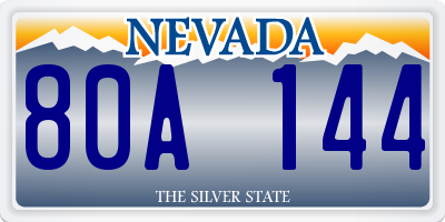NV license plate 80A144