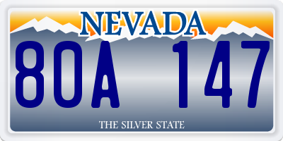NV license plate 80A147