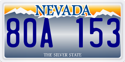 NV license plate 80A153