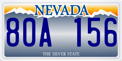 NV license plate 80A156