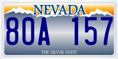 NV license plate 80A157