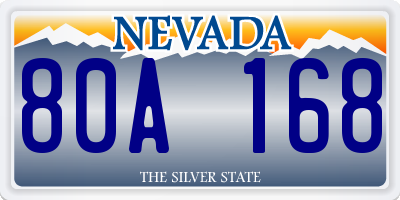 NV license plate 80A168