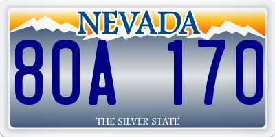 NV license plate 80A170