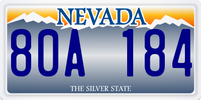 NV license plate 80A184