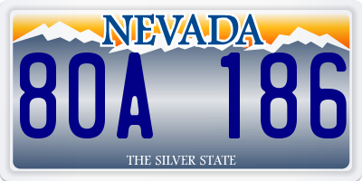 NV license plate 80A186