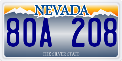 NV license plate 80A208