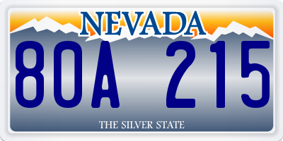 NV license plate 80A215
